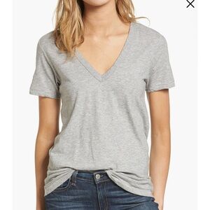 NWT Rag & bone The Vee Slub Cotton T-Shirt size medium grey